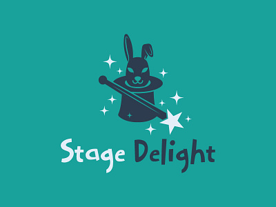stage delight 2d branding design flat icon lettering logo minimal modern monogram typography