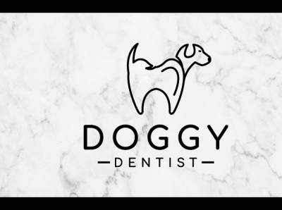 doggy dentist 2d branding creative design icon lettering logo logotype minimmal modern typography vector