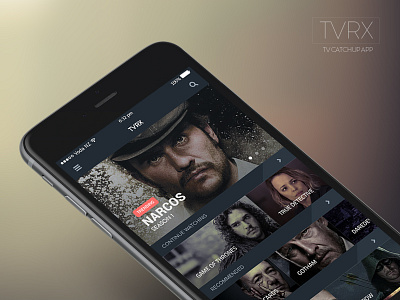TVRX - TV Catch-Up/TV On Demand App design graphic ios iphone mobile tv ui