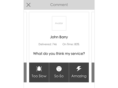 Comment for Delivery Service comment delivery wireframe