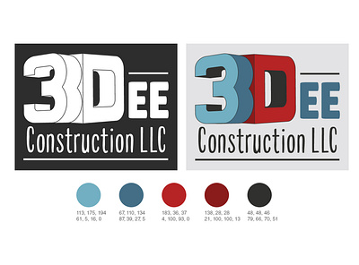 3Dee Construction Logo branding design icon logo typography vector