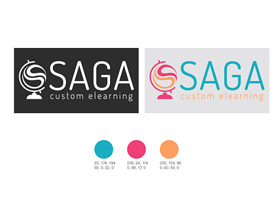 SAGA eLearning Logo branding design icon illustration logo typography vector