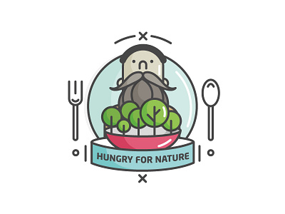 Hungry For Nature design flat design hipster icon martagraphic new outline