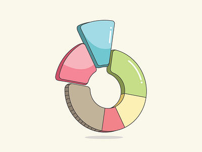 Pie Chart 3d chart colors illustrator new pastels pie piechart round shine tasty tutorial