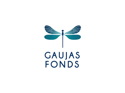 Gaujas Fonds blue design dragonfly fly fondation gauja gradient latvia letters logo new river