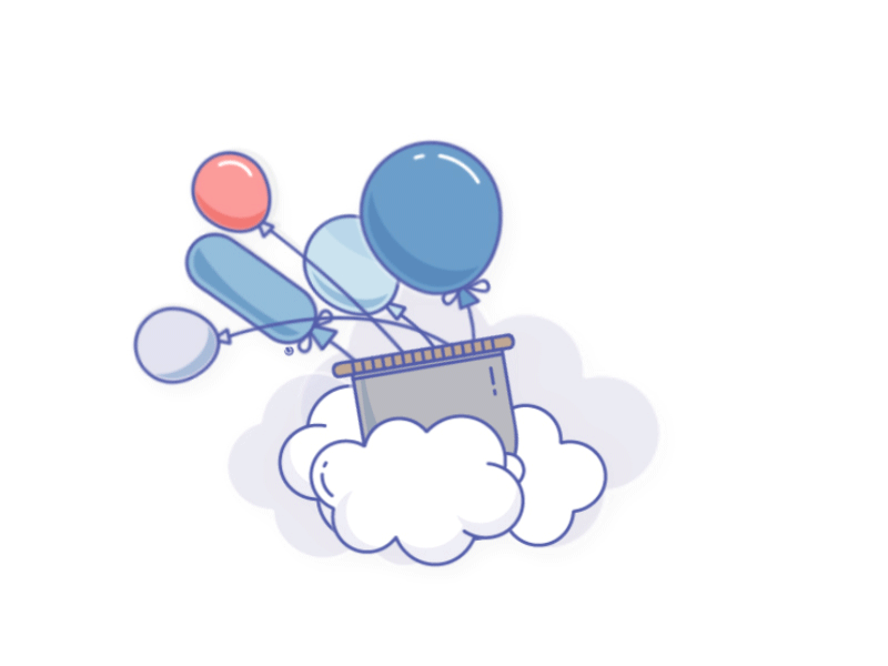 Balloons animation balloon clouds gif hand lines motion new outlines pop