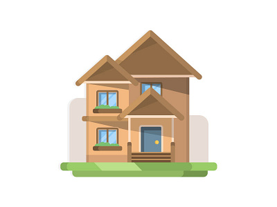 House brown city dribbble family flatdesign home house magnets new pastels shapes style