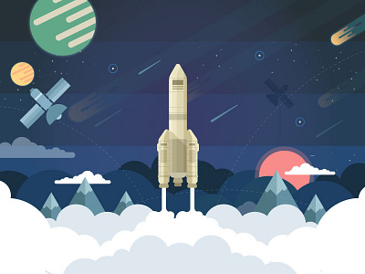 Rocket Game flatdesign game illustration interactive mind planets power rocket rockets space vector