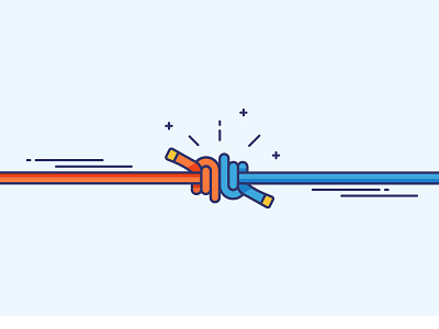 Dubults neplīst animation blue cartoon fun knot knots lines orange outlines playfull ropes twist