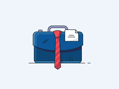 Business Meets Here briefcase business icon illustration meetingpoint new outlines suitcase tie vector