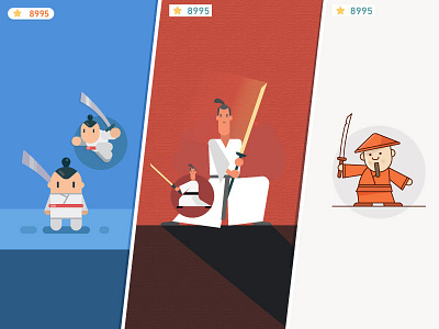 Samurai concept adventure character concept design gamedesign gaming illustration platform variety vector versions