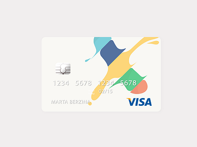 VISA card concept abstract bank card colors concept credit card debit card flat shapes splash visa x