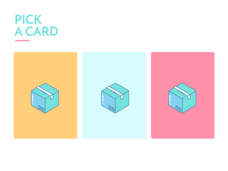 Take the challenge! box cards challenge dribbble flat flip kickative motion graphic outlines pick test