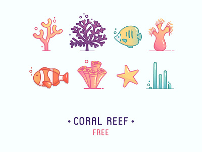 Free icons coral download fish free freebie icons illustration kickative movie outline reef starfish
