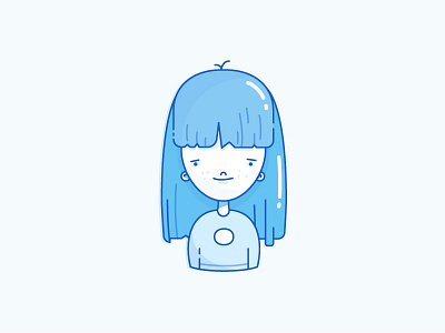 Girl avatar avatar blue freckles girl icon lines long hair outlines strokes sweater women
