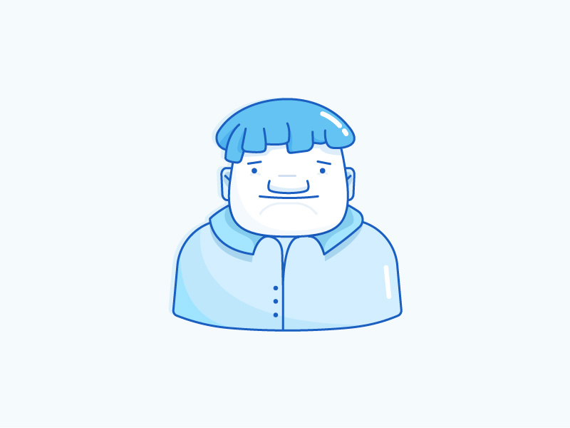 Man Avatar blue new vector illustration design character kickative outlines lines man avatar