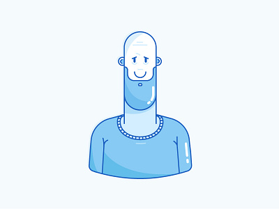 Guy avatar blue character design guy illustration illustrator kickative lines new outlines