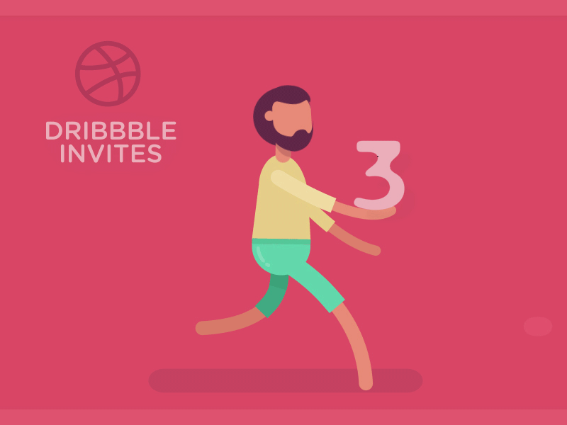3 Invites animation dribbble fluent guy invites motion graphic noodles running walk walkingcycle