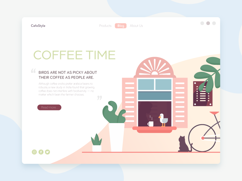 CafeStyle startup vector design flat cup coffee concept illustration business cafe web