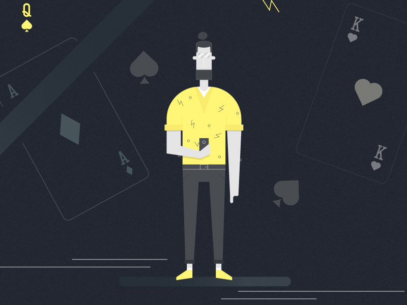 Adam the gambler yellow vector shades pattern illustration hipster guy dark character