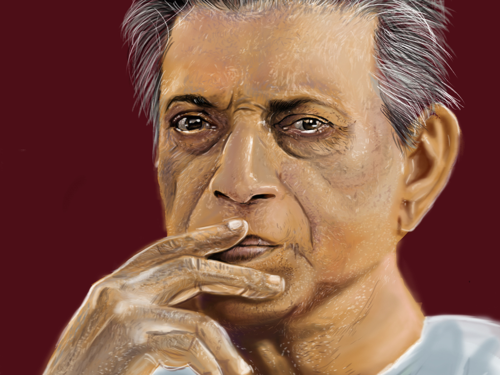 Digital illustration of Mr.Satyajit Ray by Raj Kumar Ghosh on Dribbble