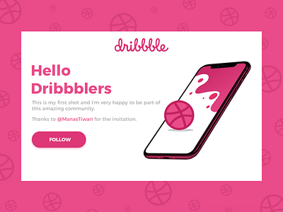 Hello Dribbble art debut dribbble first time firstshot hello dribbble illustration invite mobile