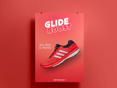 Glid Boost Shoes Poster 3d animation brand branding buss design graphic design illustration logo motion graphics poster productposter ui