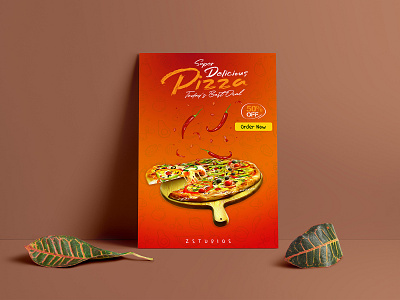 Pizza Poster 3d animation brand branding design graphic design illustration logo motion graphics poster productposter ui vector