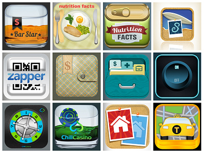 iOs mobile app icons android app application board casino computer folder food game icon ios iphone mobile money sale scanner taxi