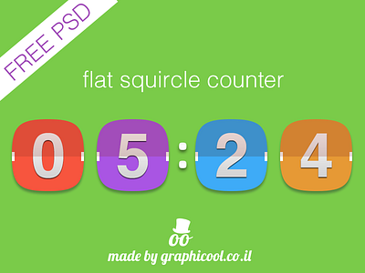 #dailyui #014 Freebie - The Flat Squircle Count Down