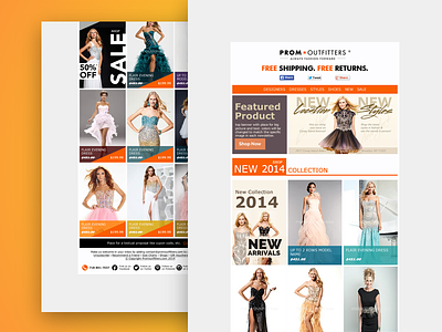 Email Design - Prom Outfitters email newsletter web design