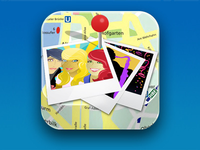 Photo Map App Icon android app application icon ios iphone map mobile photo picture pin place