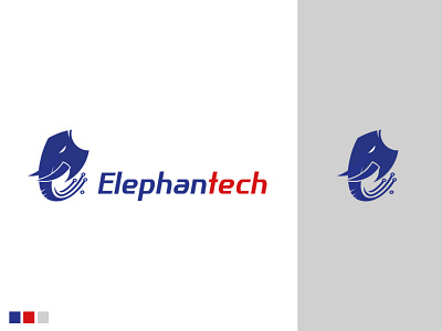 elephantech logo branding design elephant graphic design icon logo tech technology ui ux