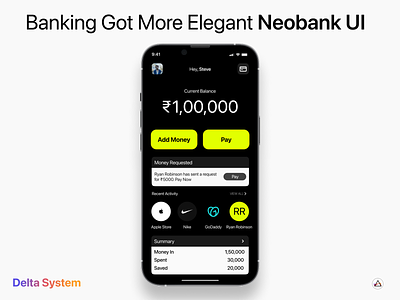 Neobank UI Concept app banking ui branding design graphic design illustration neo bank typography ui ux vector