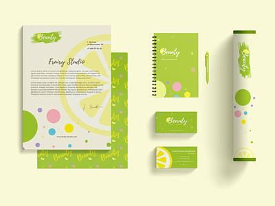 Фирменный стиль "Beauty Fruity Studio". branding design illustration logo typography vector