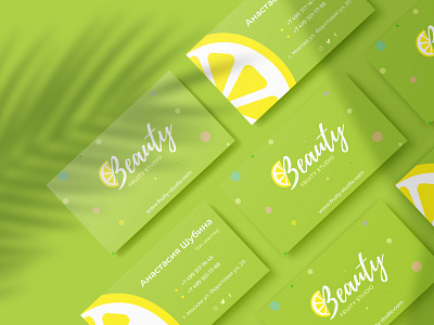 Визитка "Beauty Fruity Studio" branding business card design graphic design illustration illustrator logo typography vector