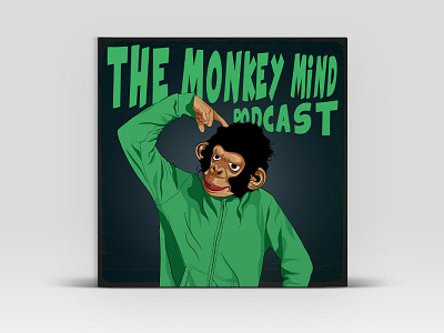 THE MONKEY MIND, podcast cover art cartoon portrait