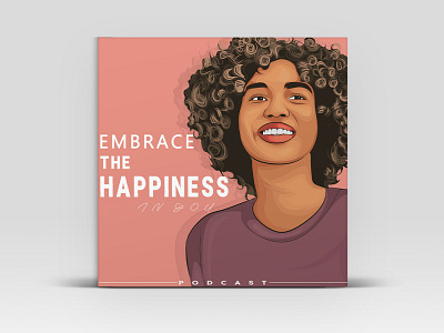 EMBRACE THE HAPPINESS IN YOU, cover art cartoon portrait vector cover