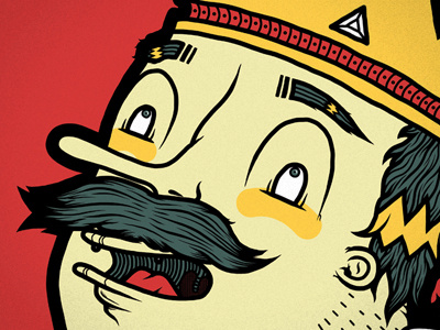 Mr. Luminary cartoony crown dream gold king mustache