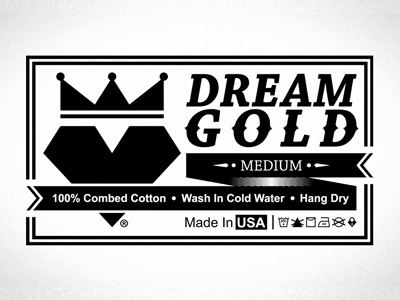 Dream Gold Neck Tag care dg in label made shirt tee usa