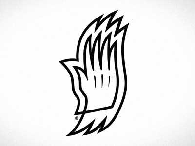 Fire of the Hand doodle logo mark practice simple