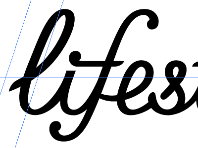 Logotype WIP cursive guides illustrator life logo typography