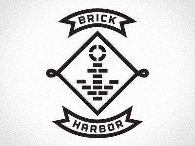 Brick Harbor Identity anchor logo logotype mark nautical scrolls