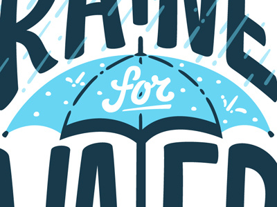 Raine For Water custom drops rain type typography umbrella