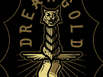 Dream Gold • Artekis cat dagger design feline ferocious lynx sweater tattoo tiger wings