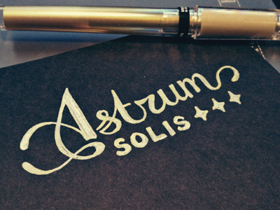 Astrum Solis Type black gel golden hand lettering matte paper pen typography