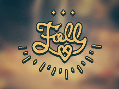 Autumn custom fall hand lettered orange type typography