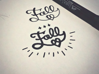 Fall Marker custom fall hand heart lettering ligatures orange type typography