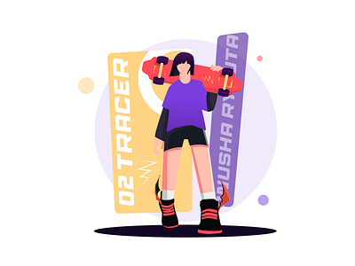 Skateboarding Character character design design girl graphic design illustration skateboarding