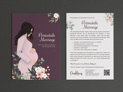 Postcard Flyer Design // Massage Studio design flyer flyer design illustration massage studio perinatale massage postcard postcard design